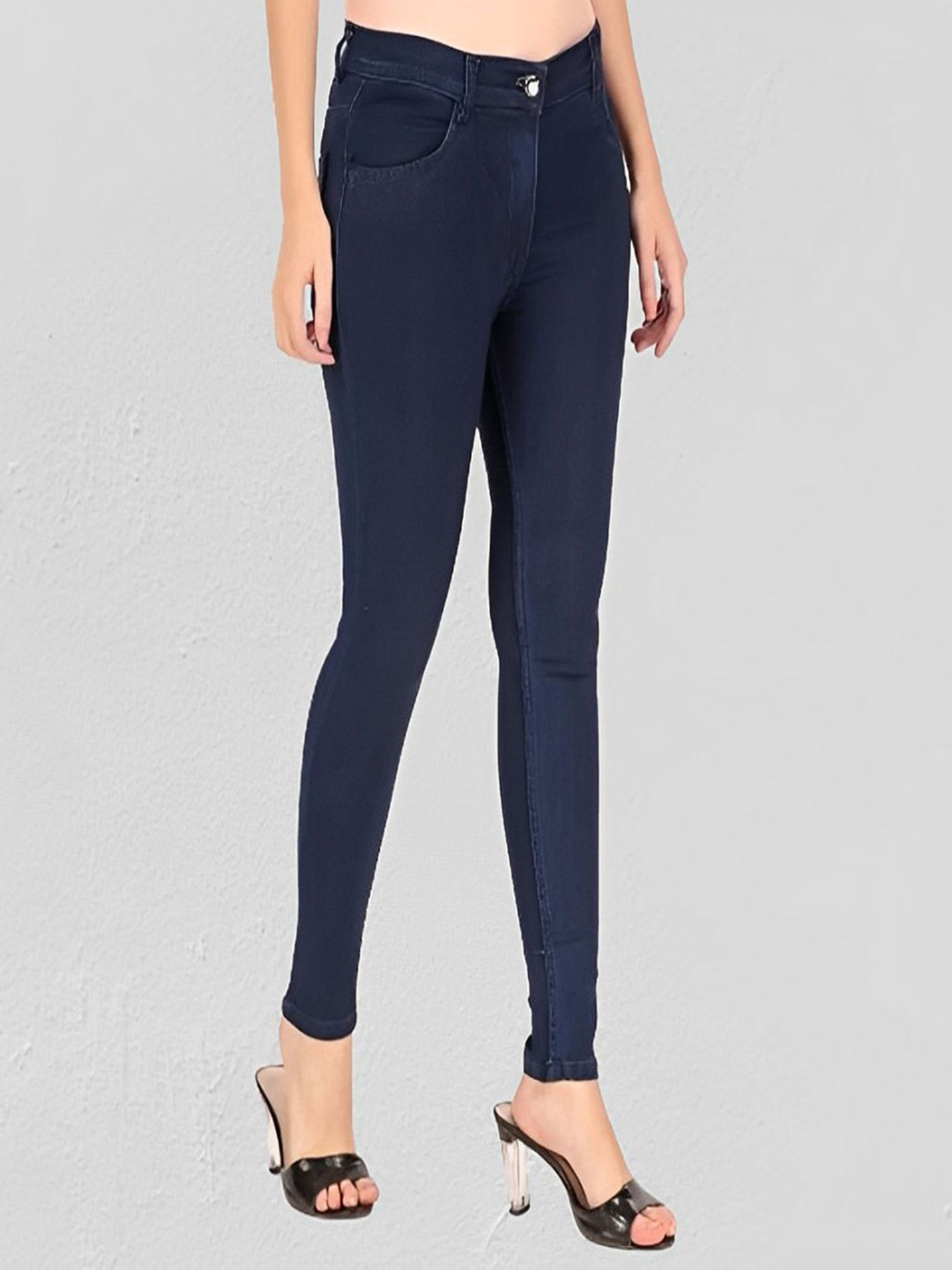 

SHREEALAKHIMPEXRAMSINGH Women Skinny Fit Stretchable Jeans, Navy blue