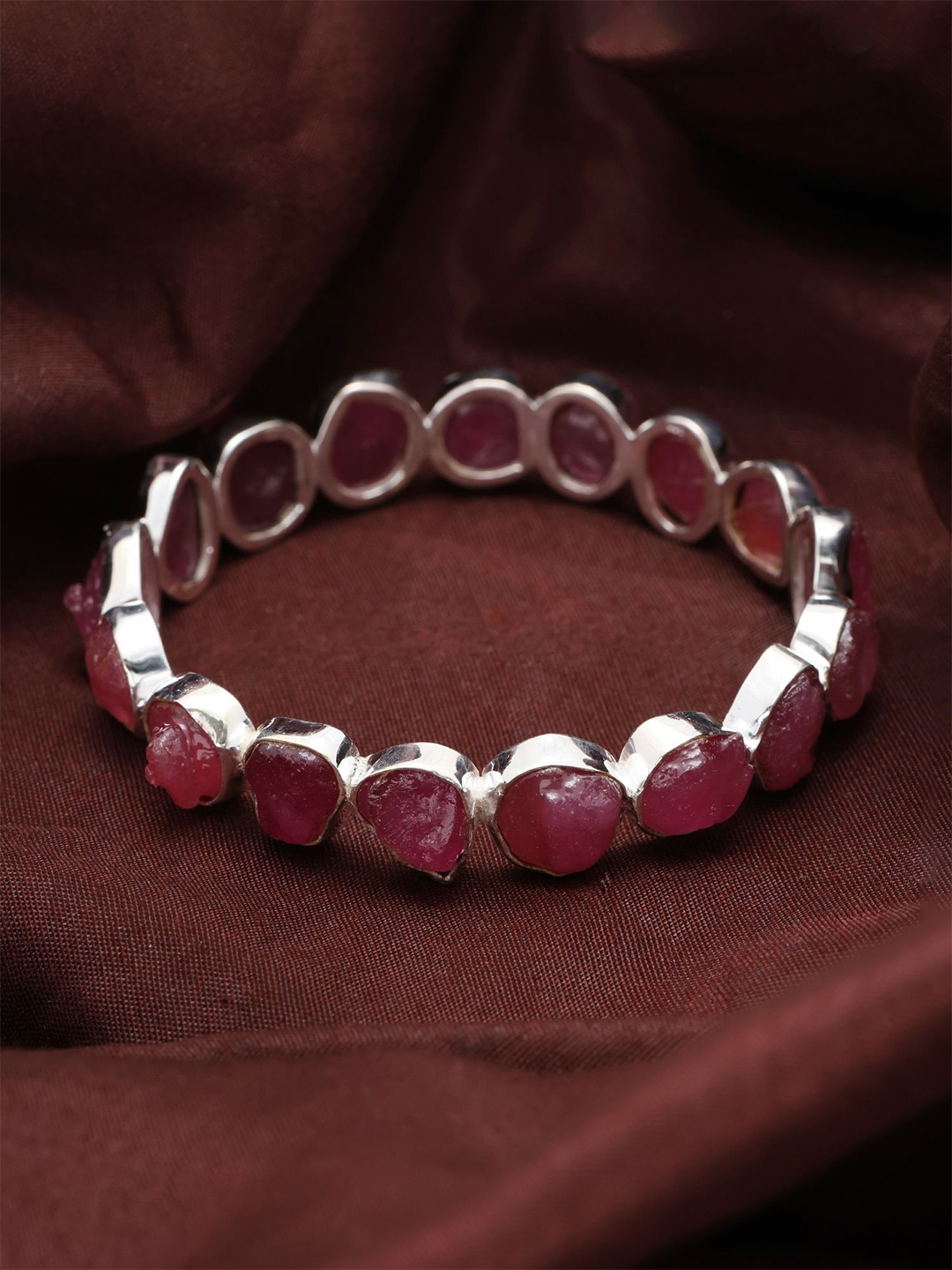 

Exotic India Women Sterling Silver Bangle-Style Bracelet
