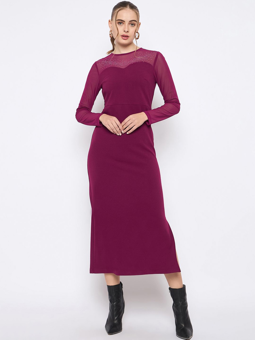 

Madame Maxi Midi Dress, Maroon