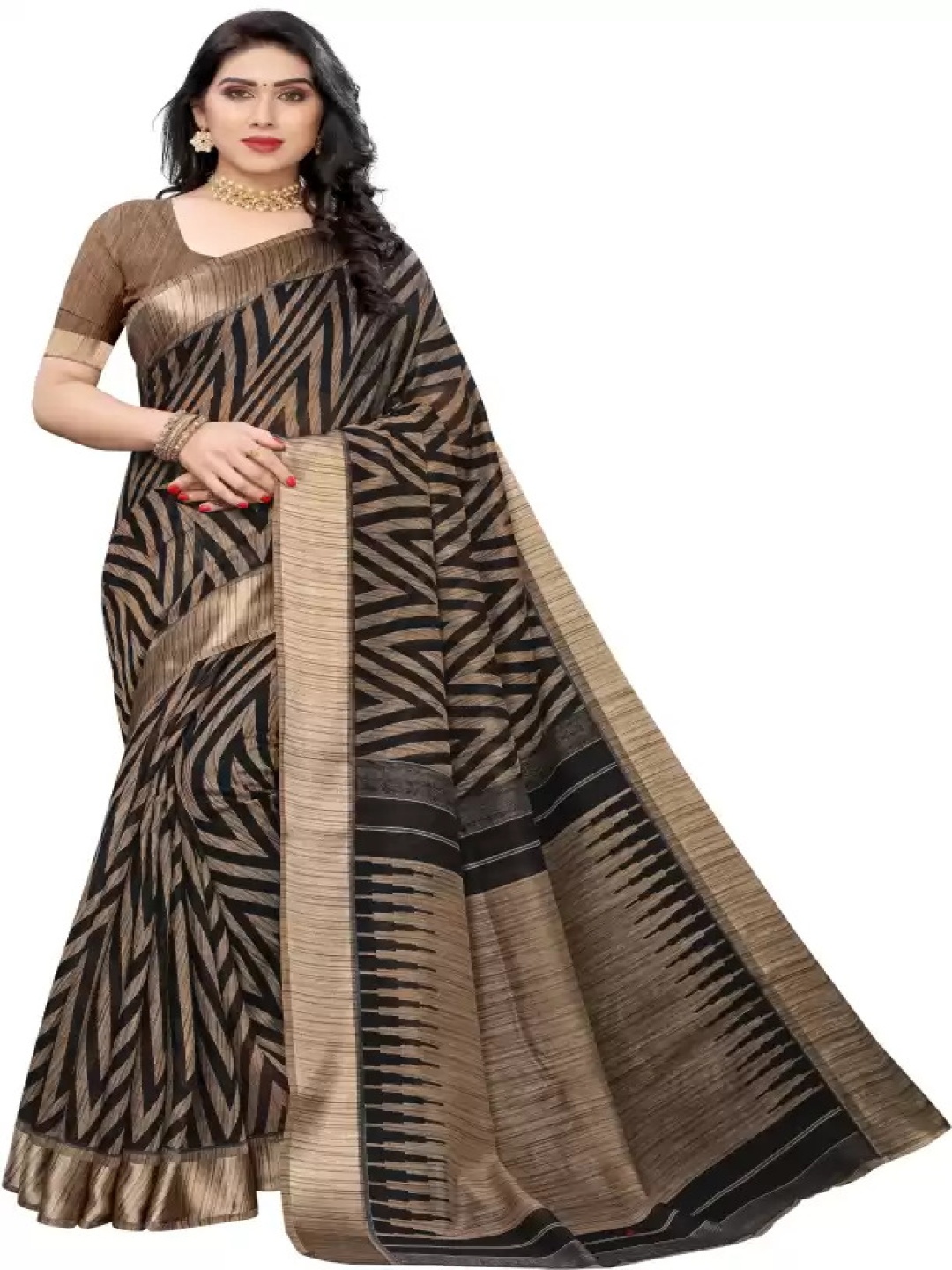 

RUNAYA NX Silk Cotton Saree, Black