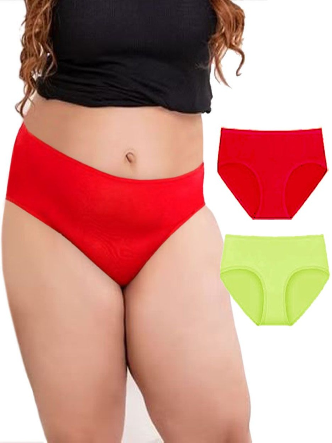 

Diving Deep Pack Of 2 Hipster Briefs PJ178 R, P New Pant_ies_2 PC_4XL, Red