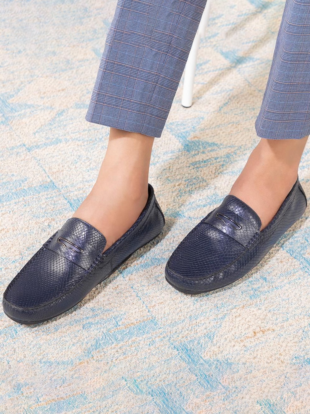 

Tresmode Men Leather Formal Loafers, Blue