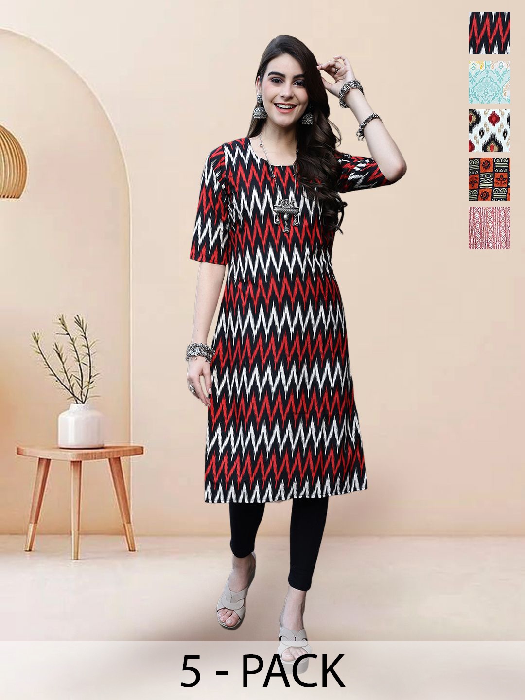 

7Threads Women Ethnic Motifs Printed Floral Crepe Kurta, Multi