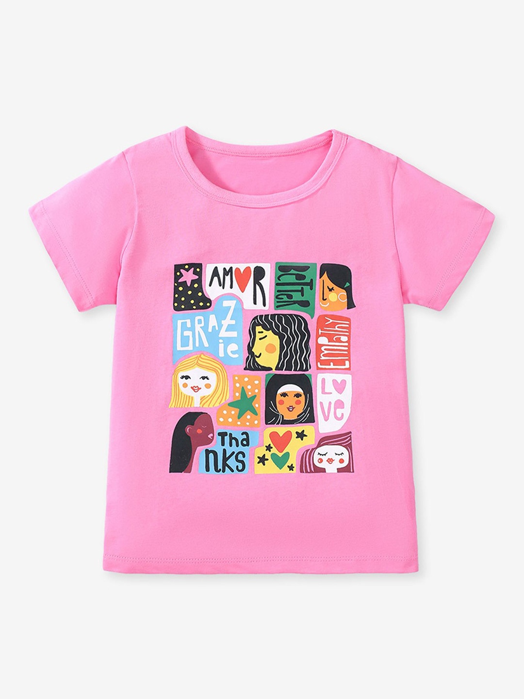 

LULU & SKY Print Cotton Top, Pink