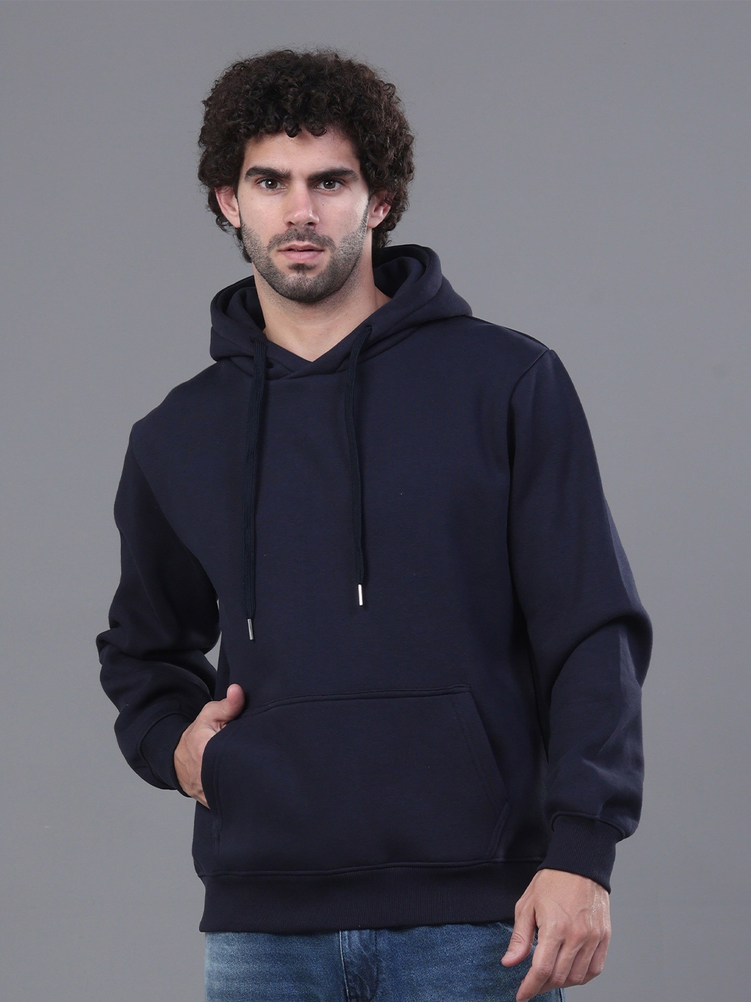 

Canjuice Men Hooded Sweatshirt, Navy blue