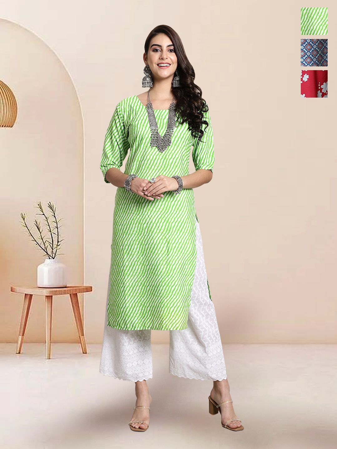 

7Threads Women Ethnic Motifs Printed Floral Crepe Kurta, Multi