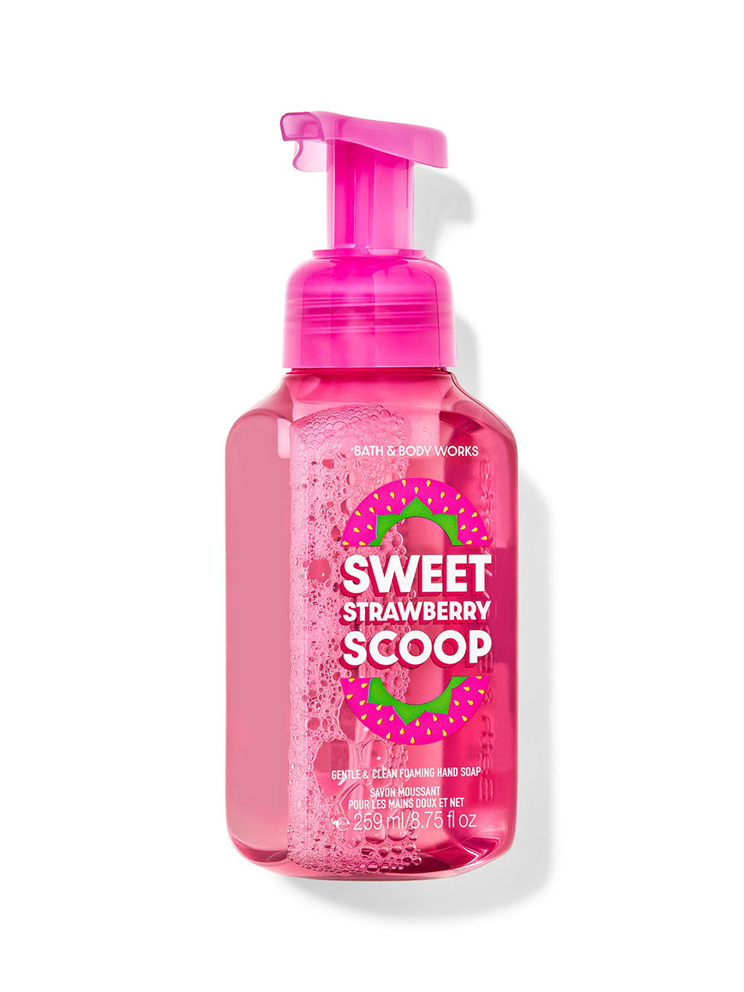 

Bath & Body Works Sweet Strawberry Scoop Gentle & Clean Foaming Hand Soap - 259ml, Pink