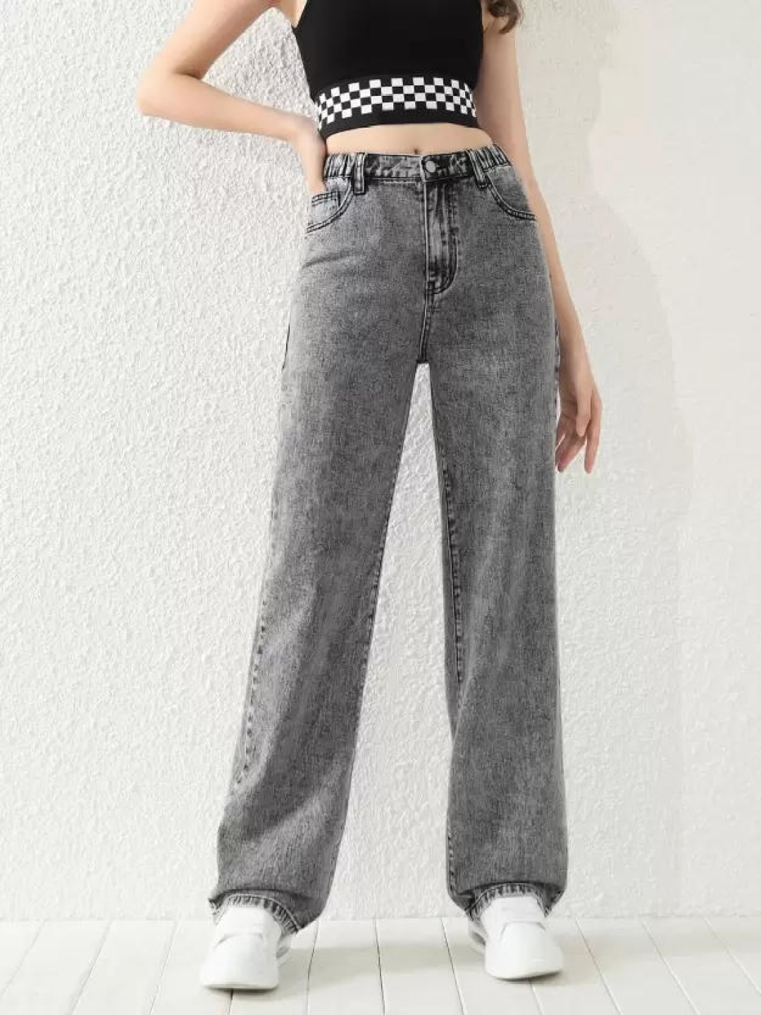 

TANDUL Women Lean Skinny Fit Heavy Fade Jeans, Grey