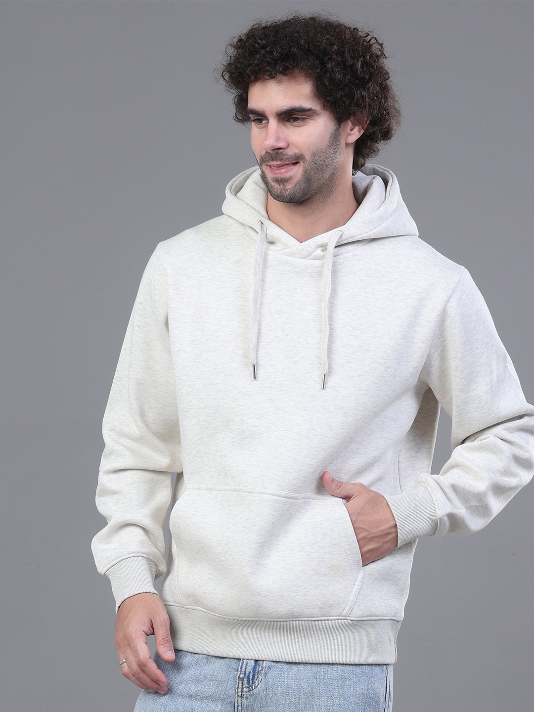 

Canjuice Men Hooded Sweatshirt, White