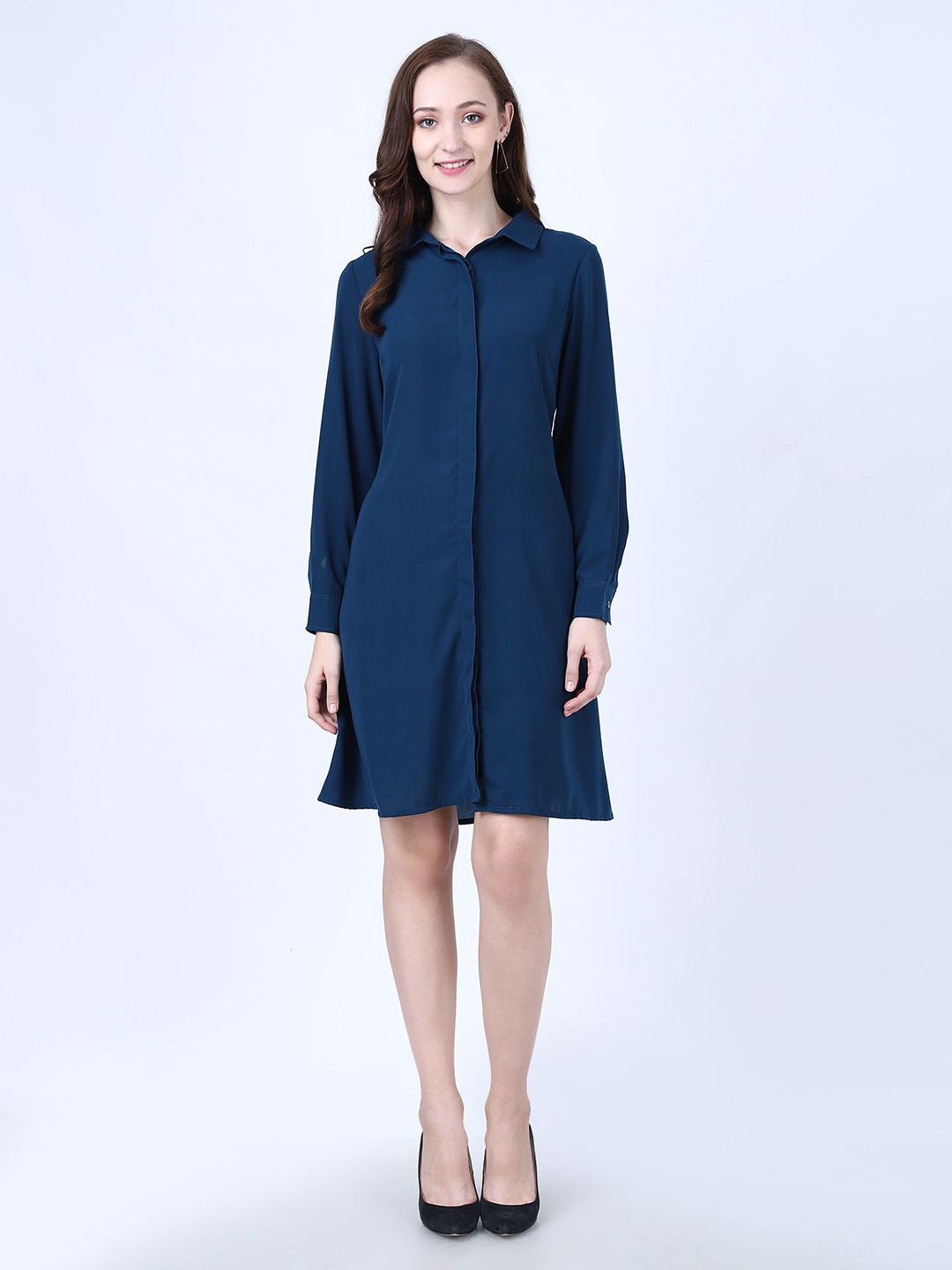 

My Swag Shirt Midi Dress, Turquoise blue