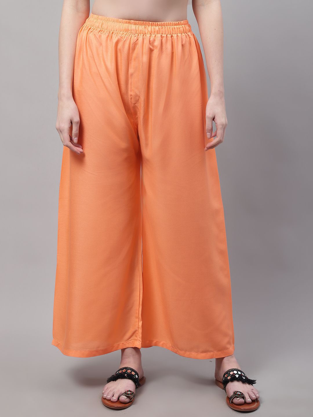 

Valles365 by S.C. Women Flared Palazzos, Orange