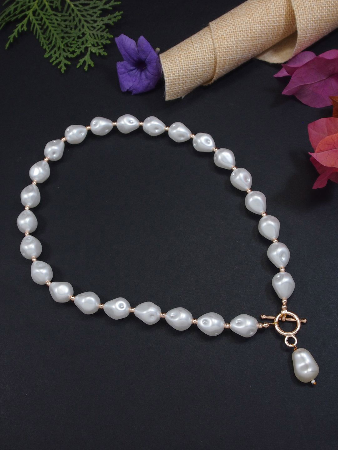 

V FASHION JEWELLERY Rose Gold-Plated Necklace