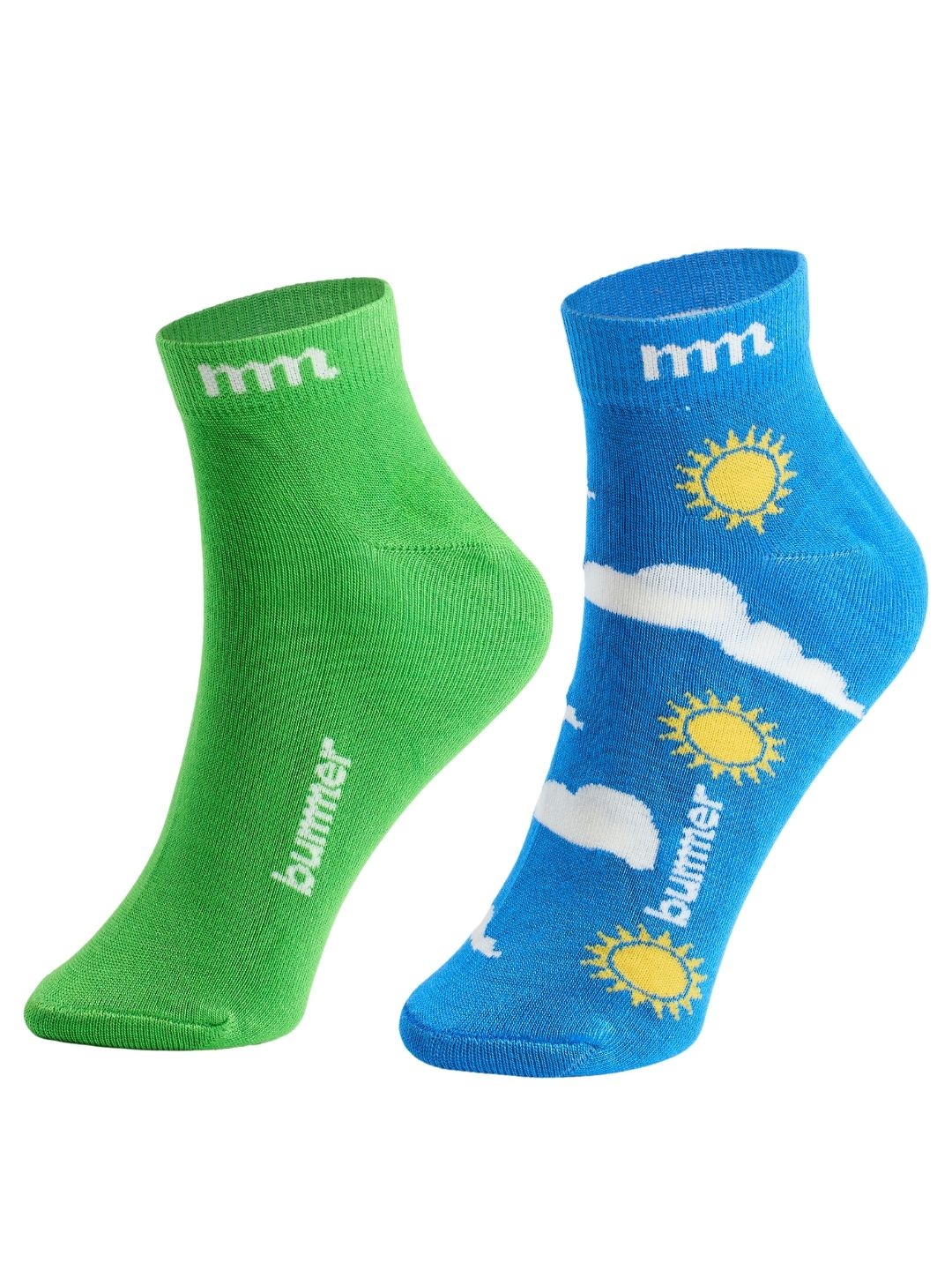 

bummer Unisex Pack Of 2 Odour-Free & Breathable Ankle Length Socks, Green