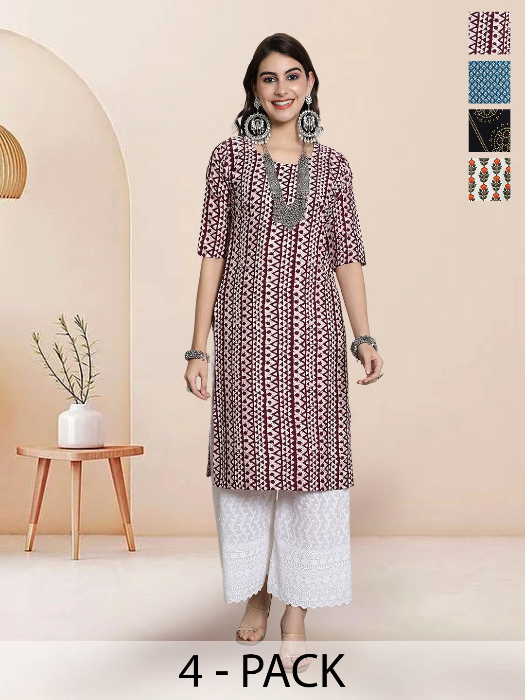 

7Threads Women Ethnic Motifs Printed Floral Crepe Kurta, Multi