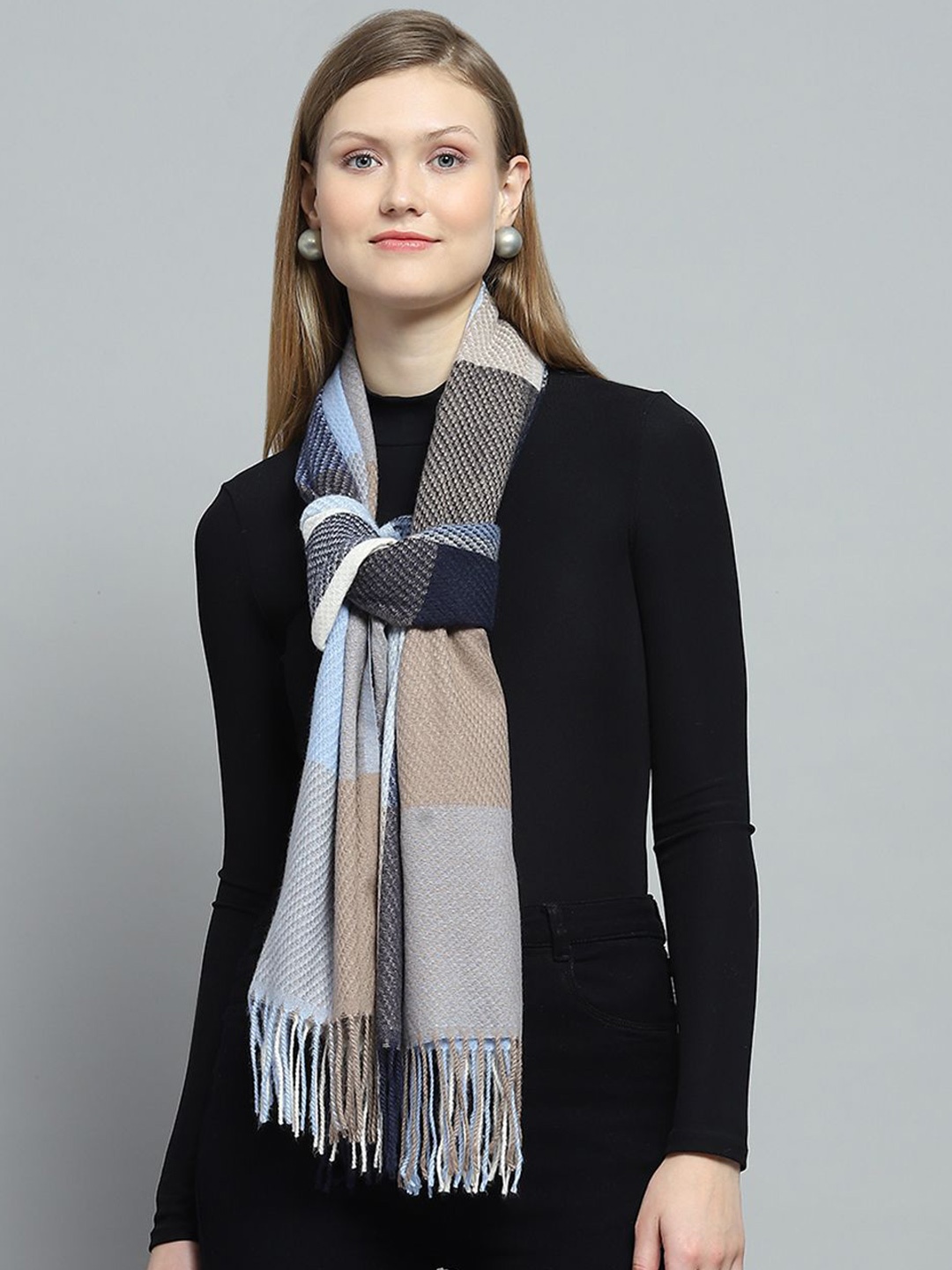 

Monte Carlo Women Colourblocked Stole, Blue