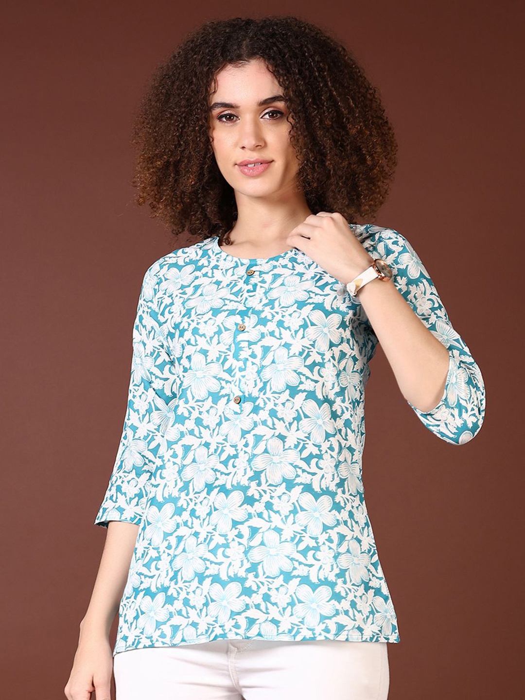 

V-Mart Floral Printed Kurti, Blue