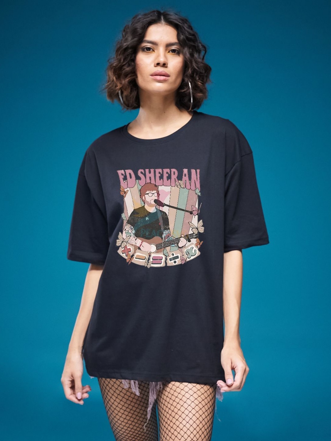 

SMARTEES Women Ed Sheeran Mathematics Tour Fan Tshirt, Black