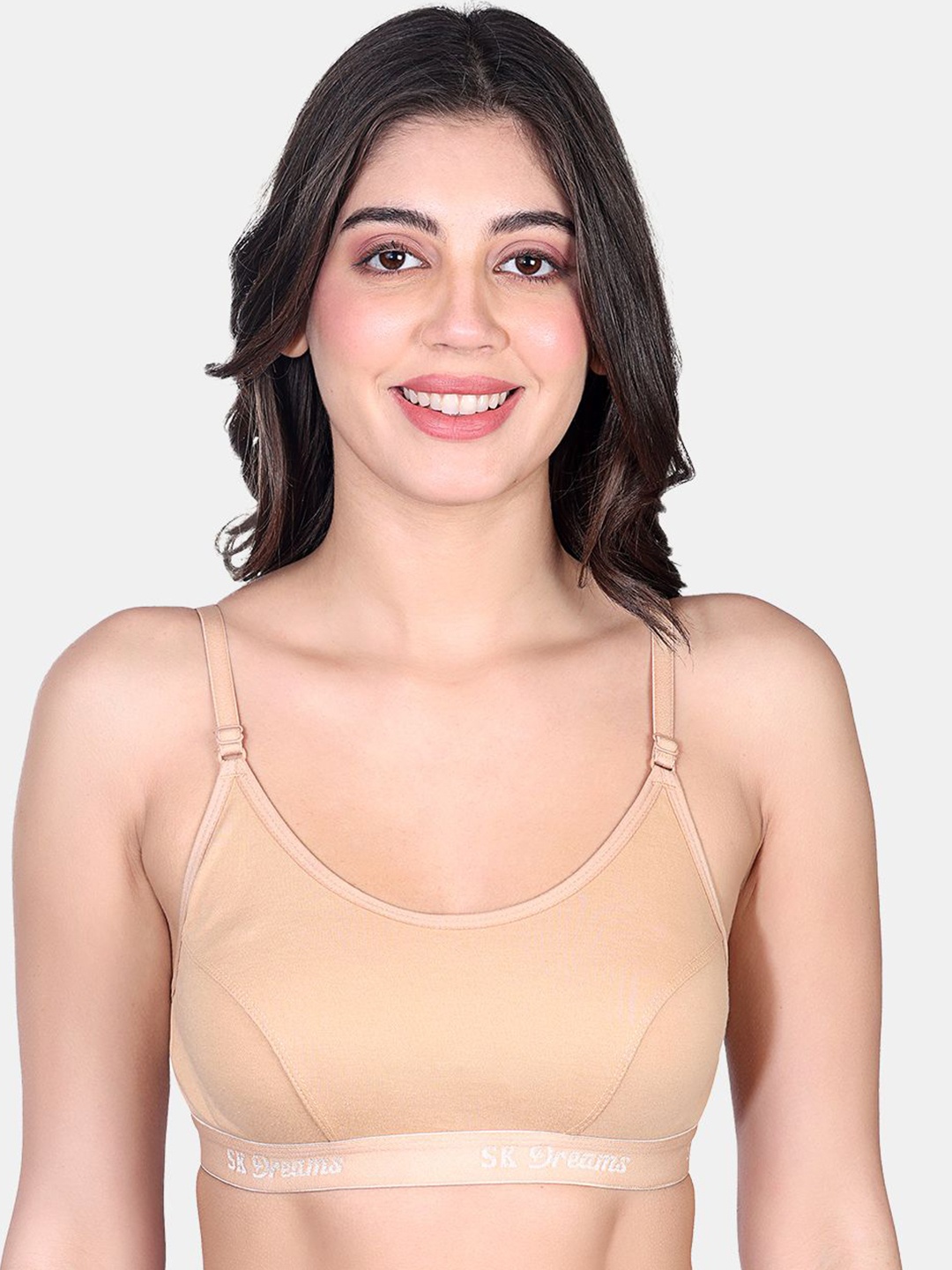 

SKDREAMS Women Medium Coverage Sports Bra, Nude