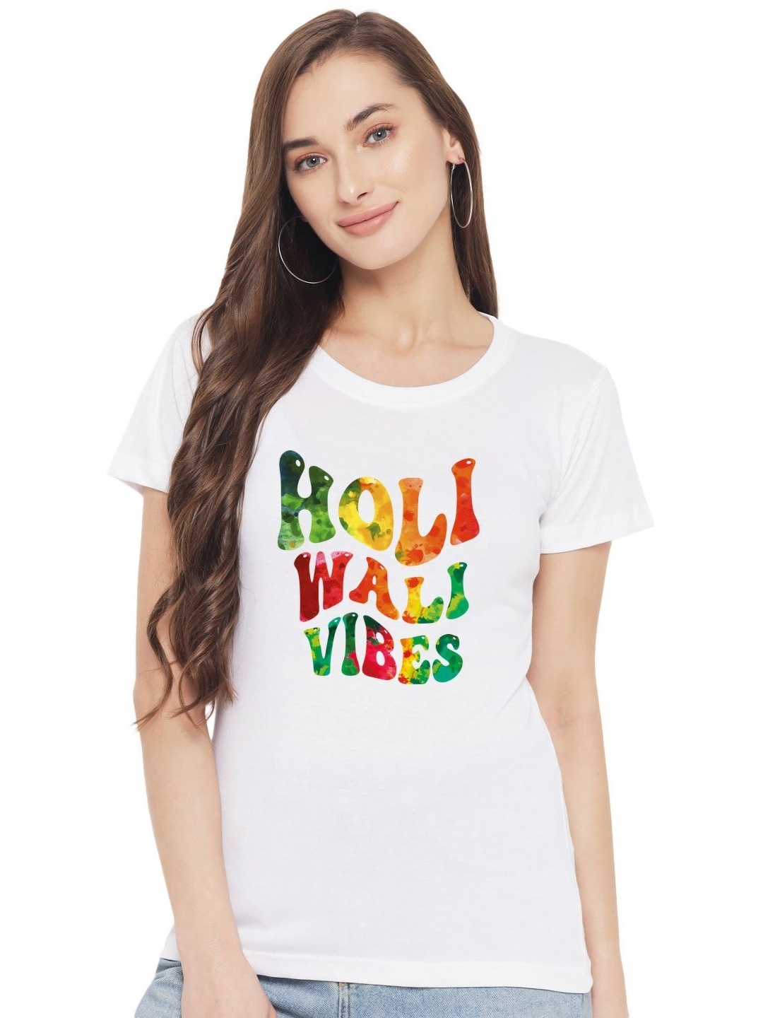 

FFLIRTYGO Women Graphic Printed Round Neck Cotton T-shirt, White