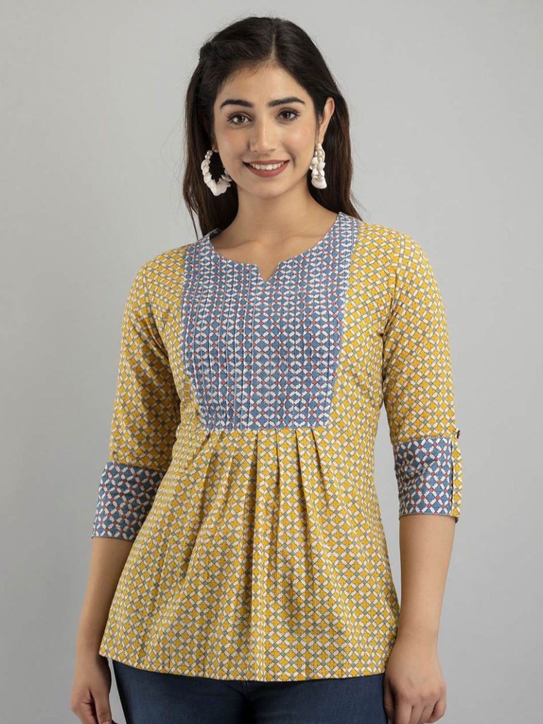 

Rangun Floral Print Top, Yellow