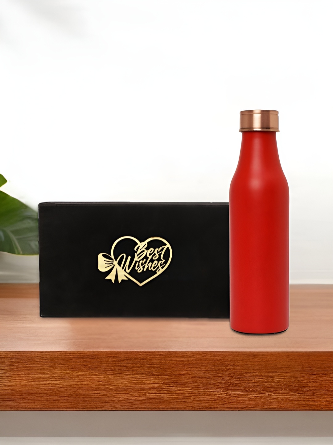 

INTERNATIONAL GIFT Red Single Copper Solid Water Bottle