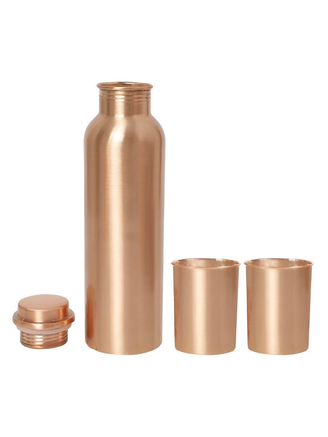 

INTERNATIONAL GIFT 3 Pieces Pure Copper Water Bottle With Glass