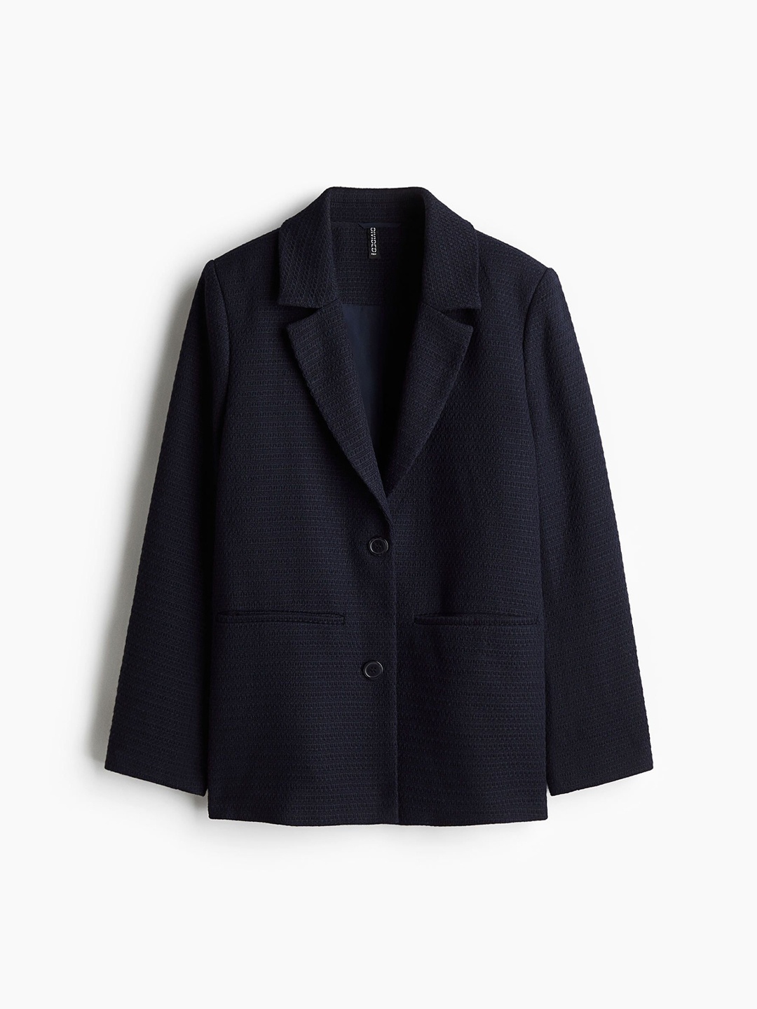 

H&M Textured-Weave Blazer, Blue