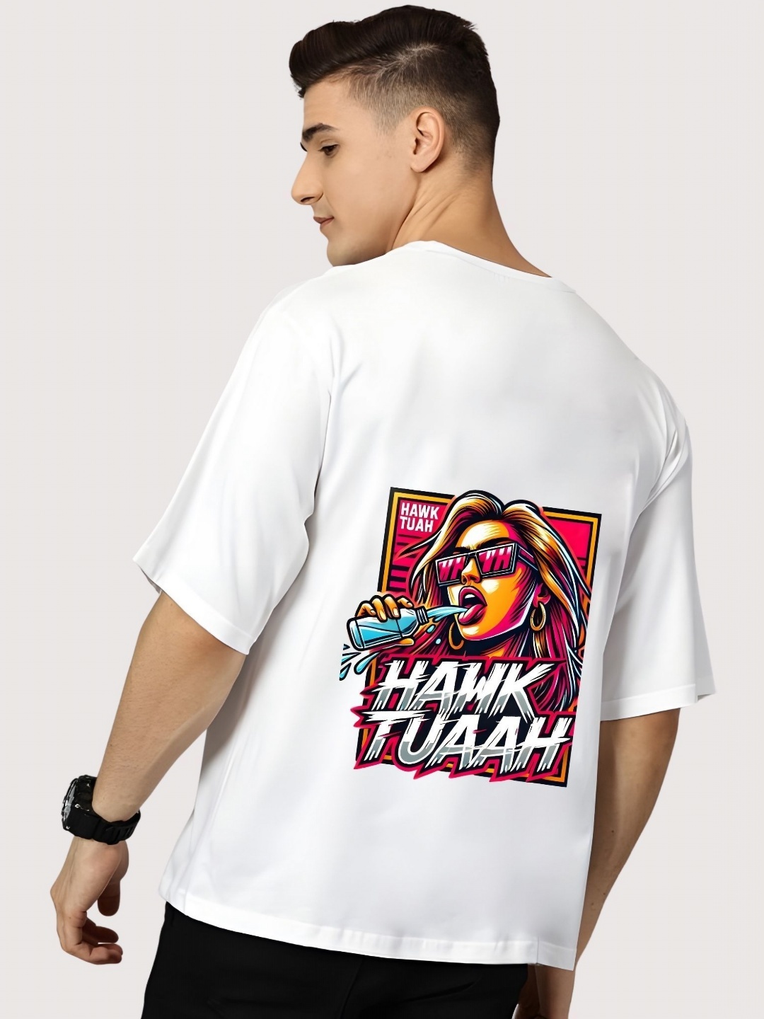 

Moda Rapido Men Drop-Shoulder Sleeves T-shirt, White