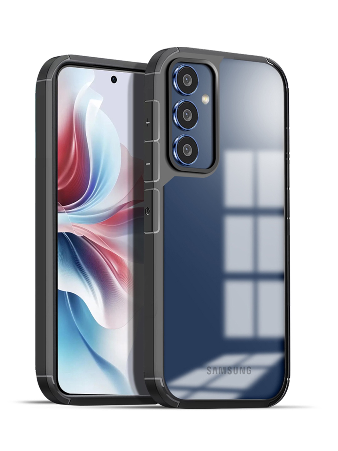 

Karwan Solid Samsung A15 4G Shockproof Bumper Back Case, Black