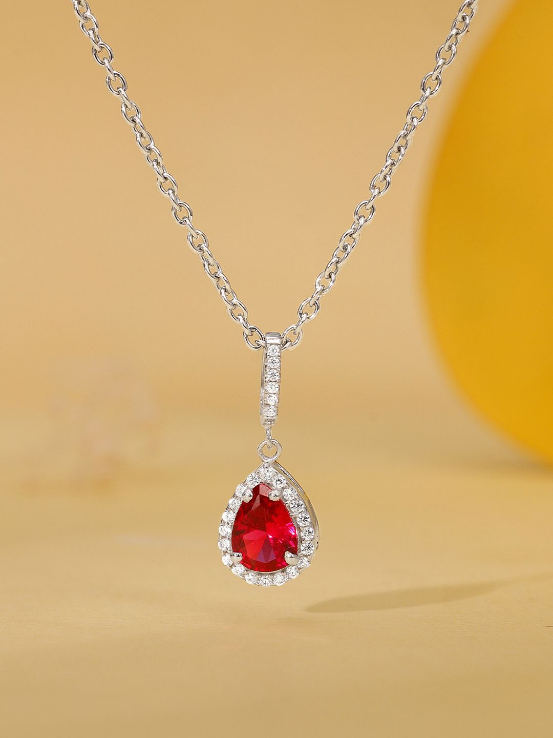 

GIVA 925 Silver Rhodium-Plated Teardrop Shaped Pendants with Chain