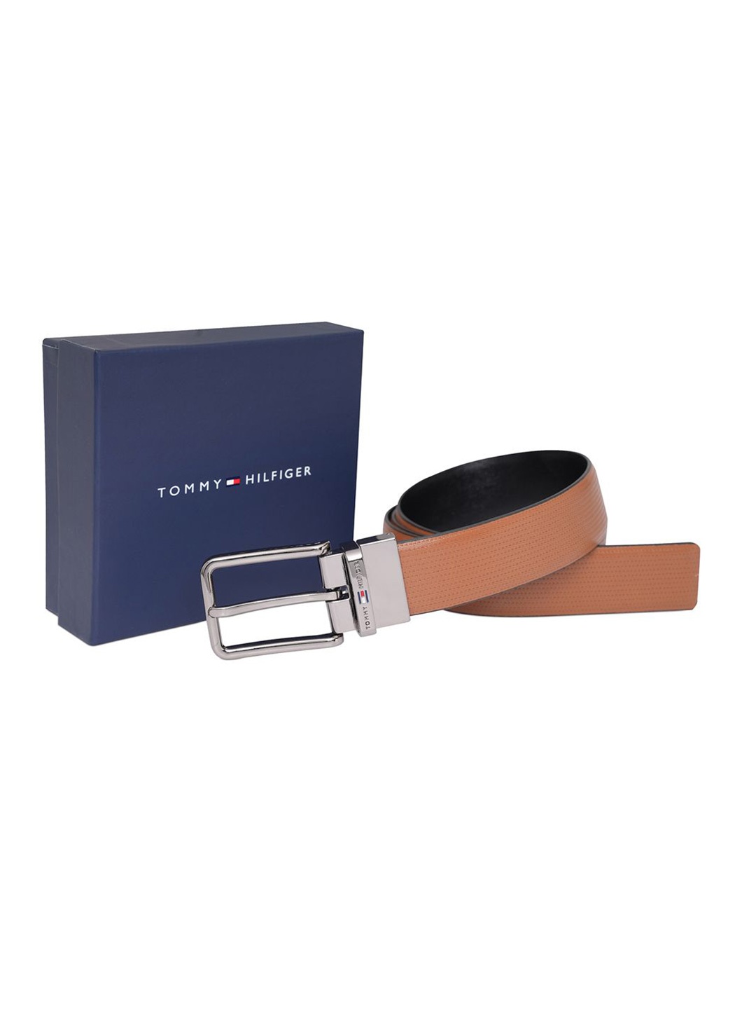 

Tommy Hilfiger Men Textured Leather Reversible Belt, Tan