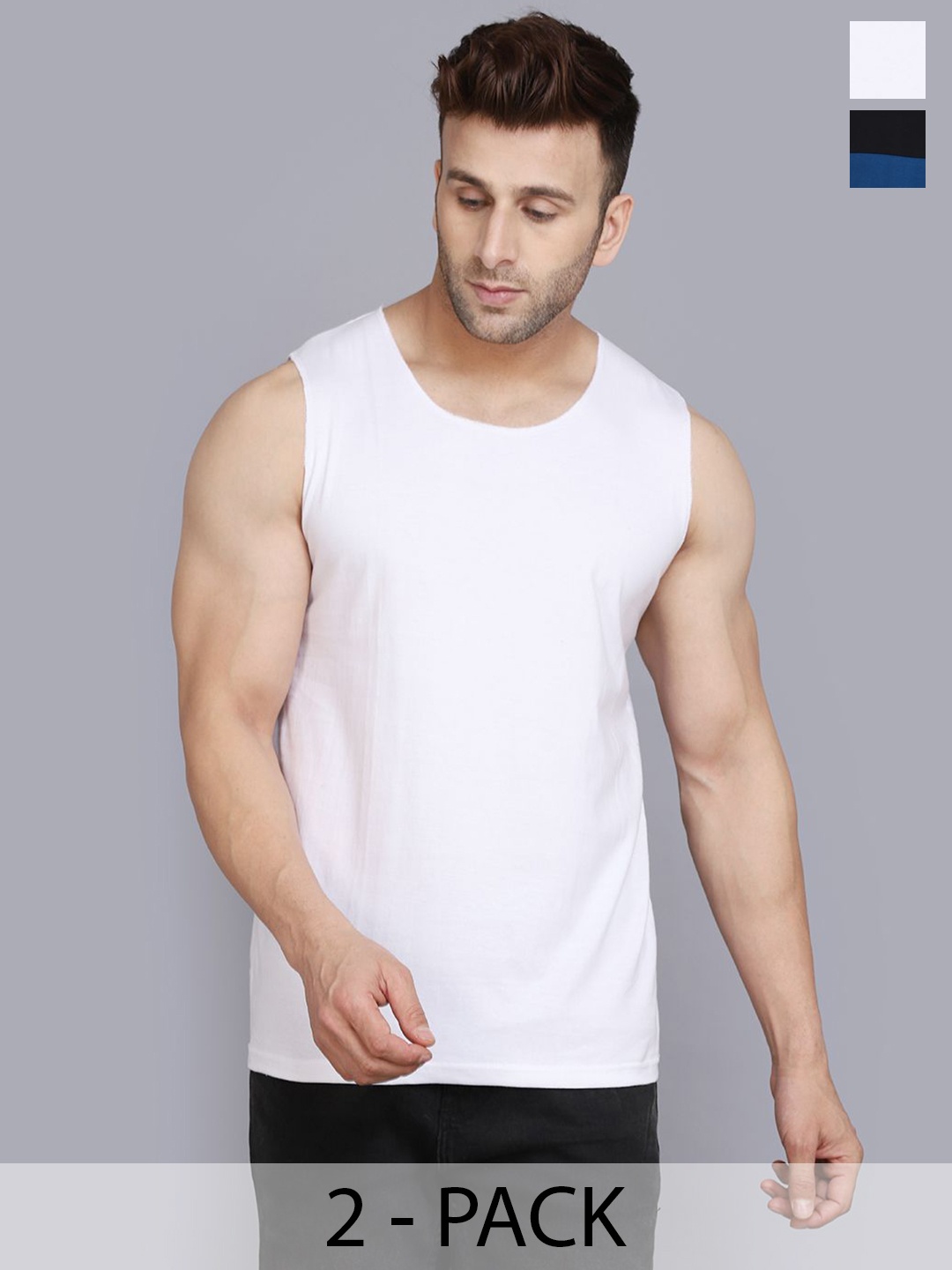 

Woostro Pack Of 2 Gym Innerwear Vests, Black