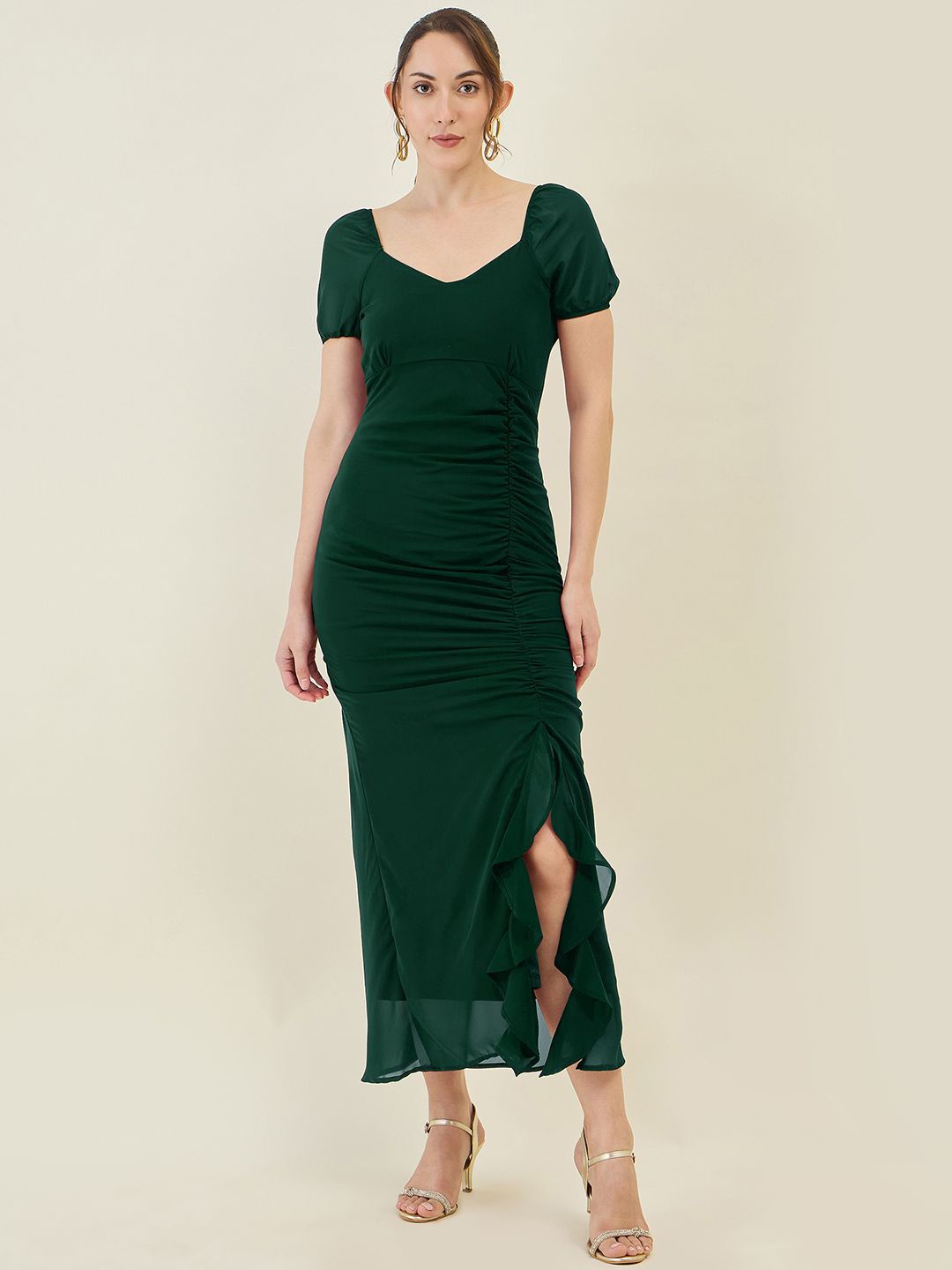 

aayu Ruffled Georgette Maxi Dress, Green