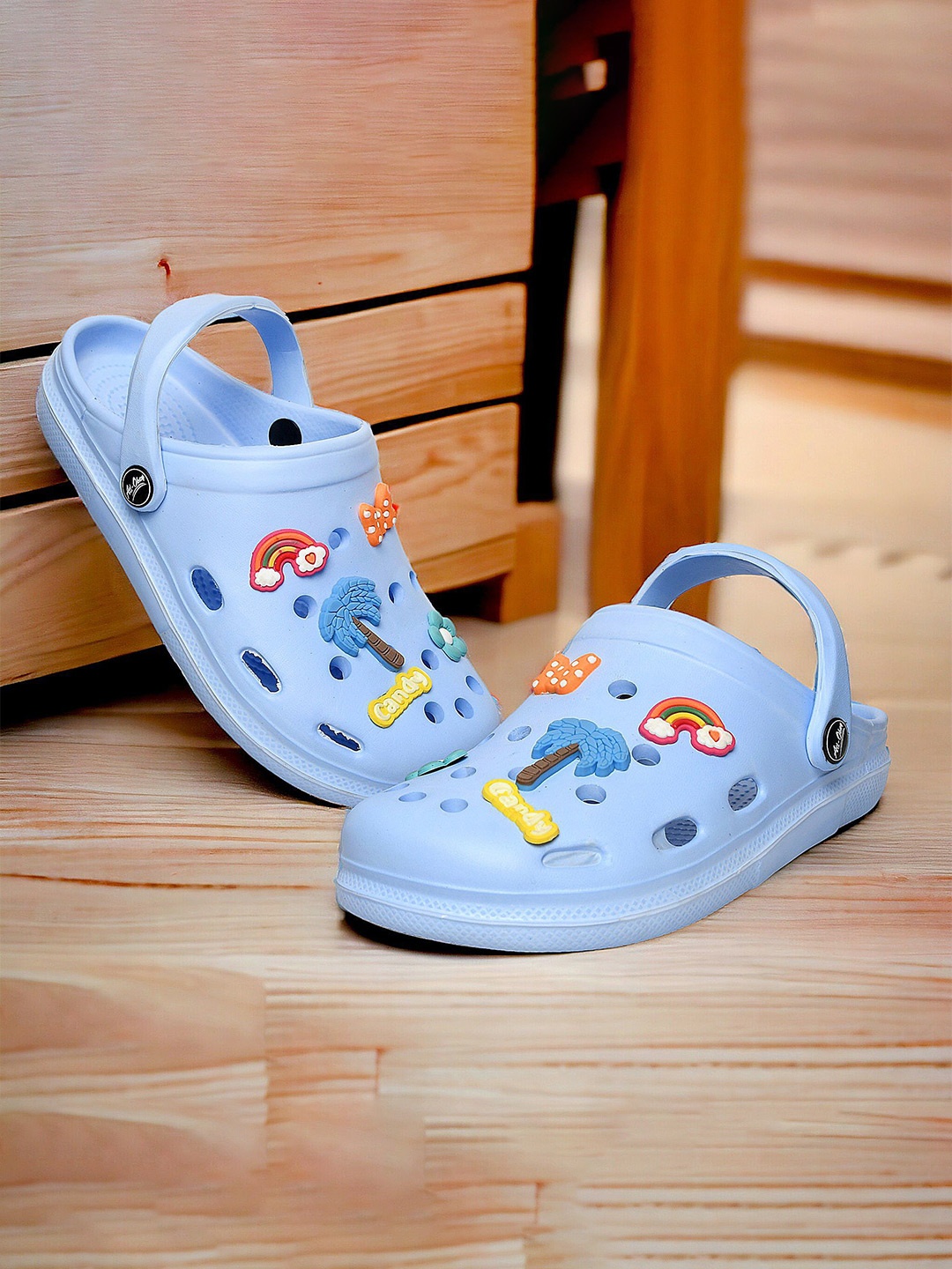 

Looper Women Cute Self Design Clogs, Blue