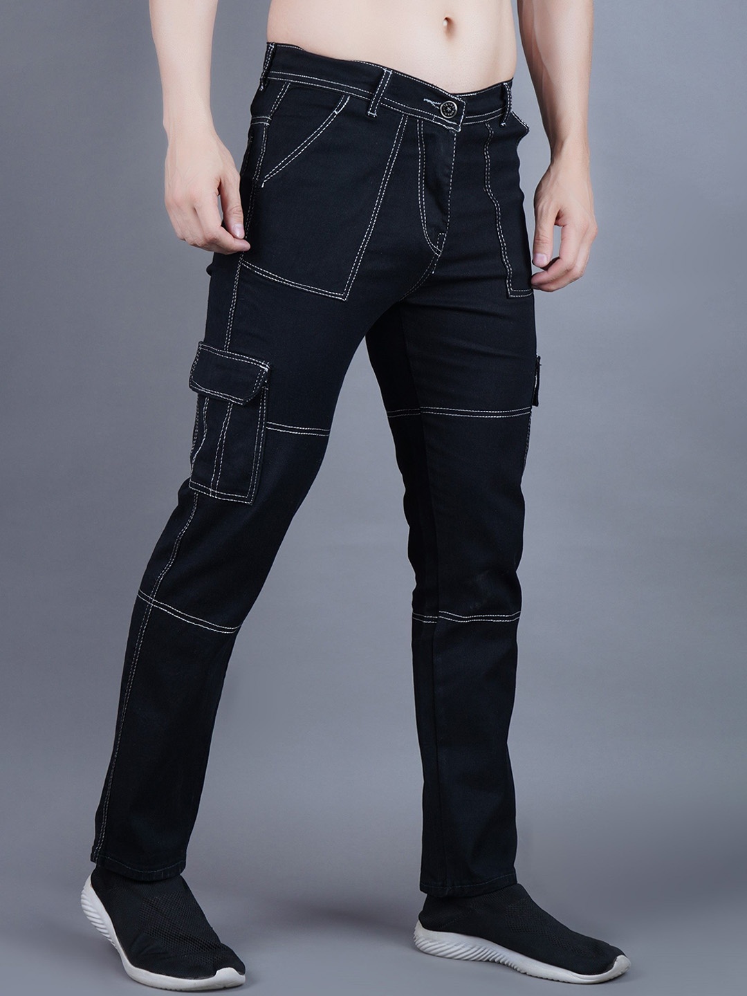 

COMFITS Men Classic Mid-Rise Tapered Fit Jeans, Black