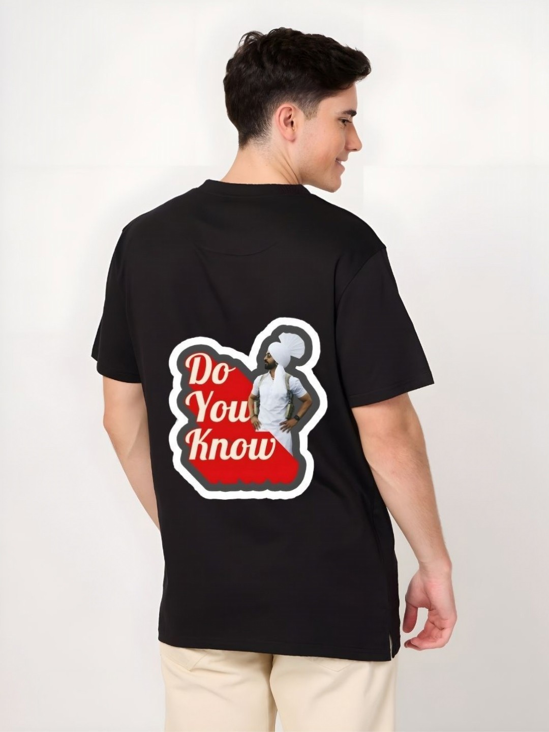 

Moda Rapido Men Drop-Shoulder Sleeves T-shirt, Black