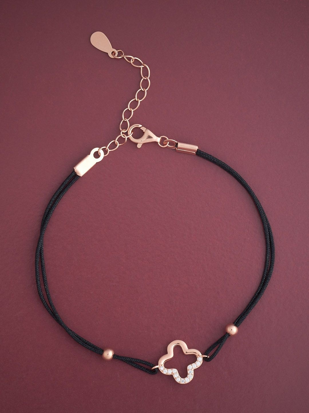 

Kushal's Fashion Jewellery 92.5 Sterling Silver Cubic Zirconia Rose Gold-Plated Bracelet