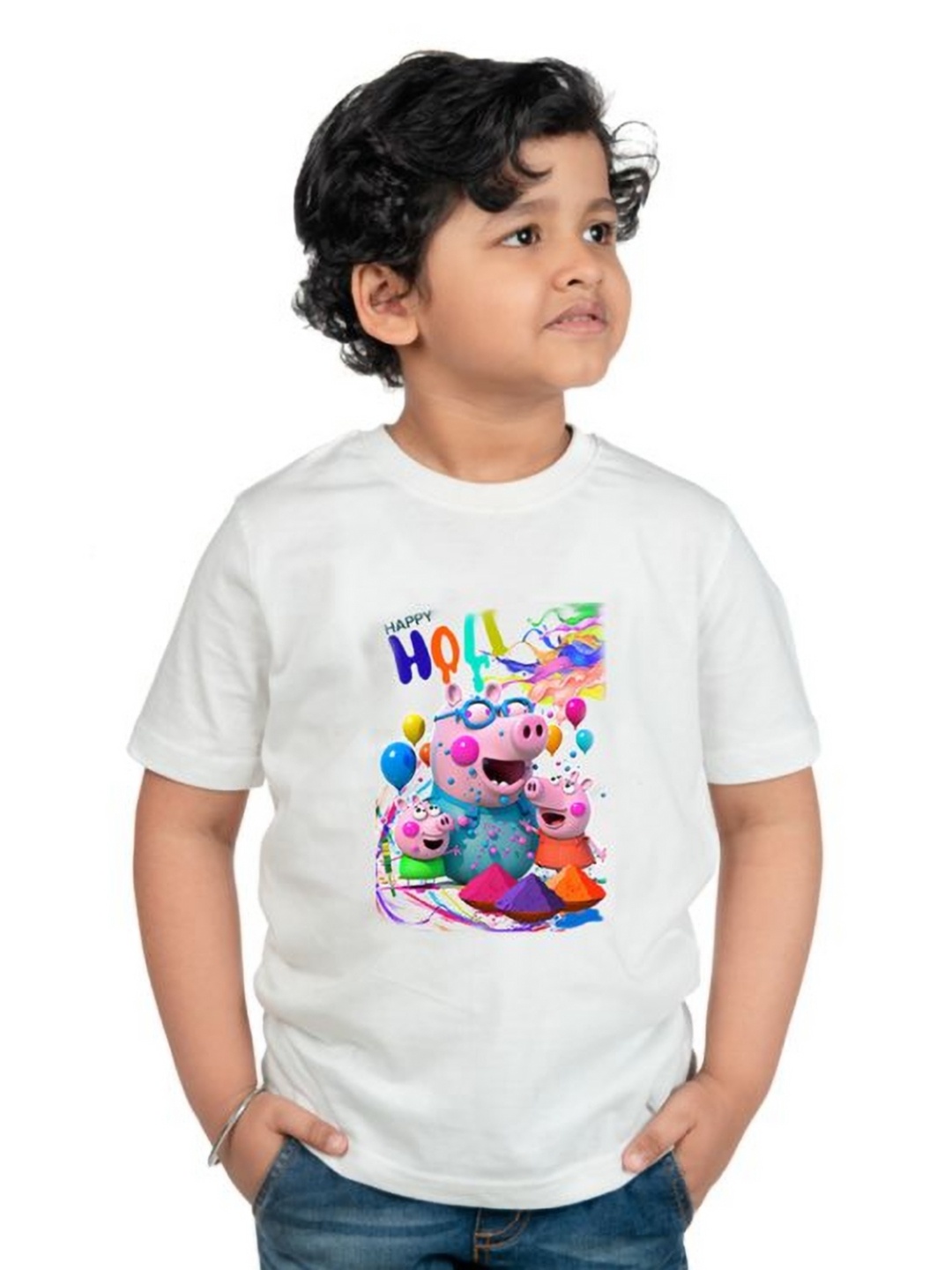 

Chombooka Boys Graphic Printed Round Neck T-shirt, White