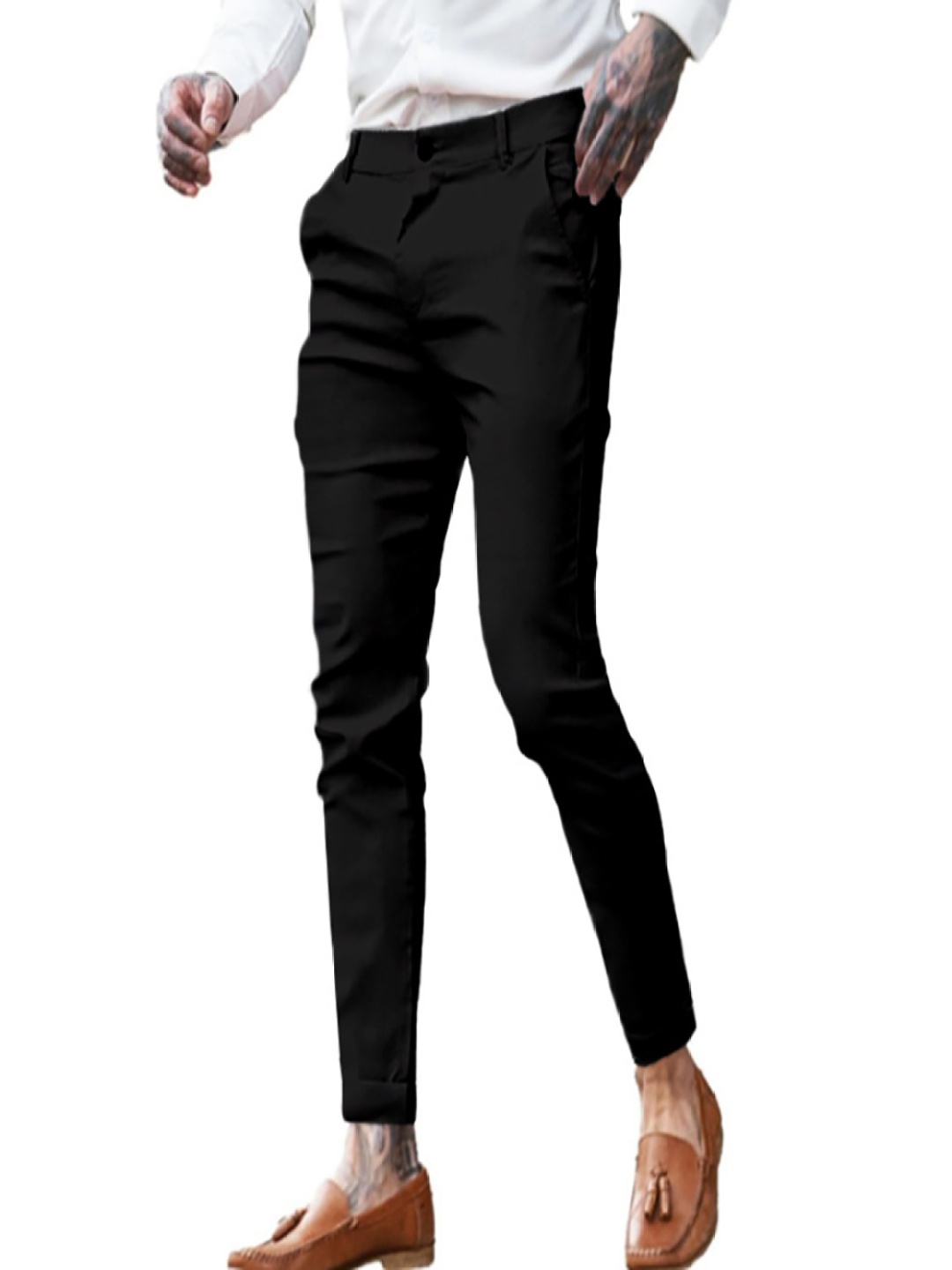 

StyleCast x Revolte Men Slim Fit Easy Wash Pleated Trousers, Black