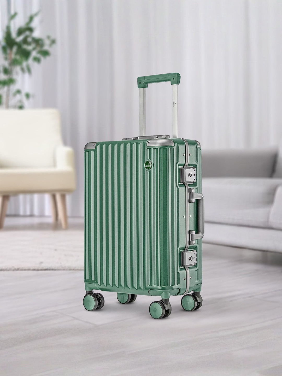 

THE CLOWNFISH Stark Series Textured Hard-Sided Cabin TrolleyBag, Green
