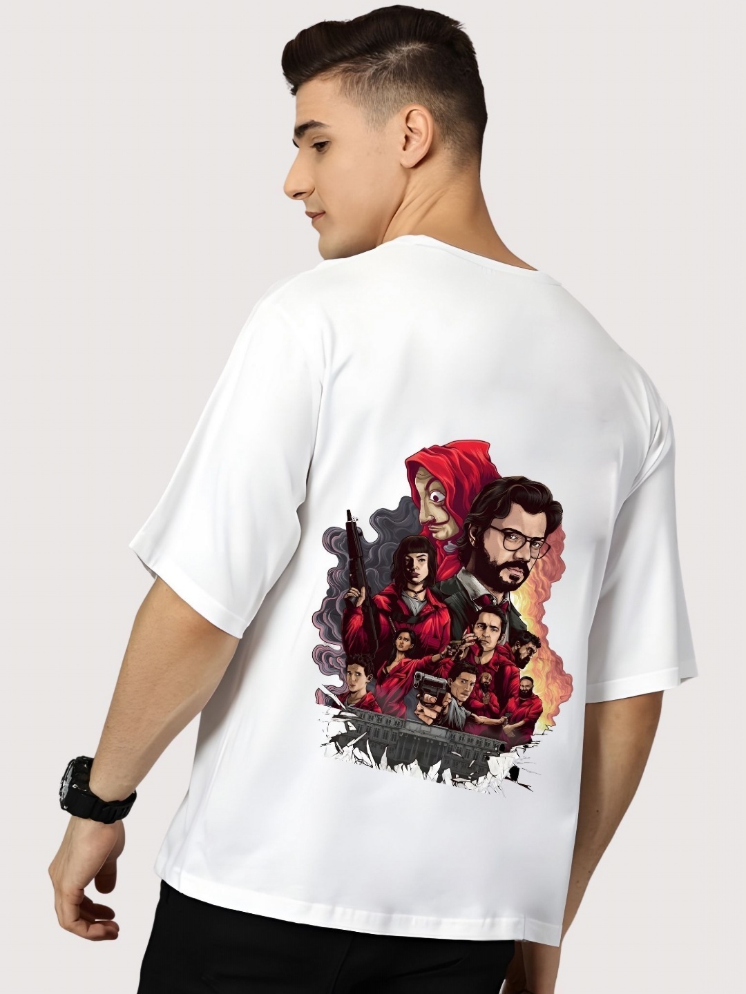 

Moda Rapido Men Drop-Shoulder Sleeves T-shirt, White