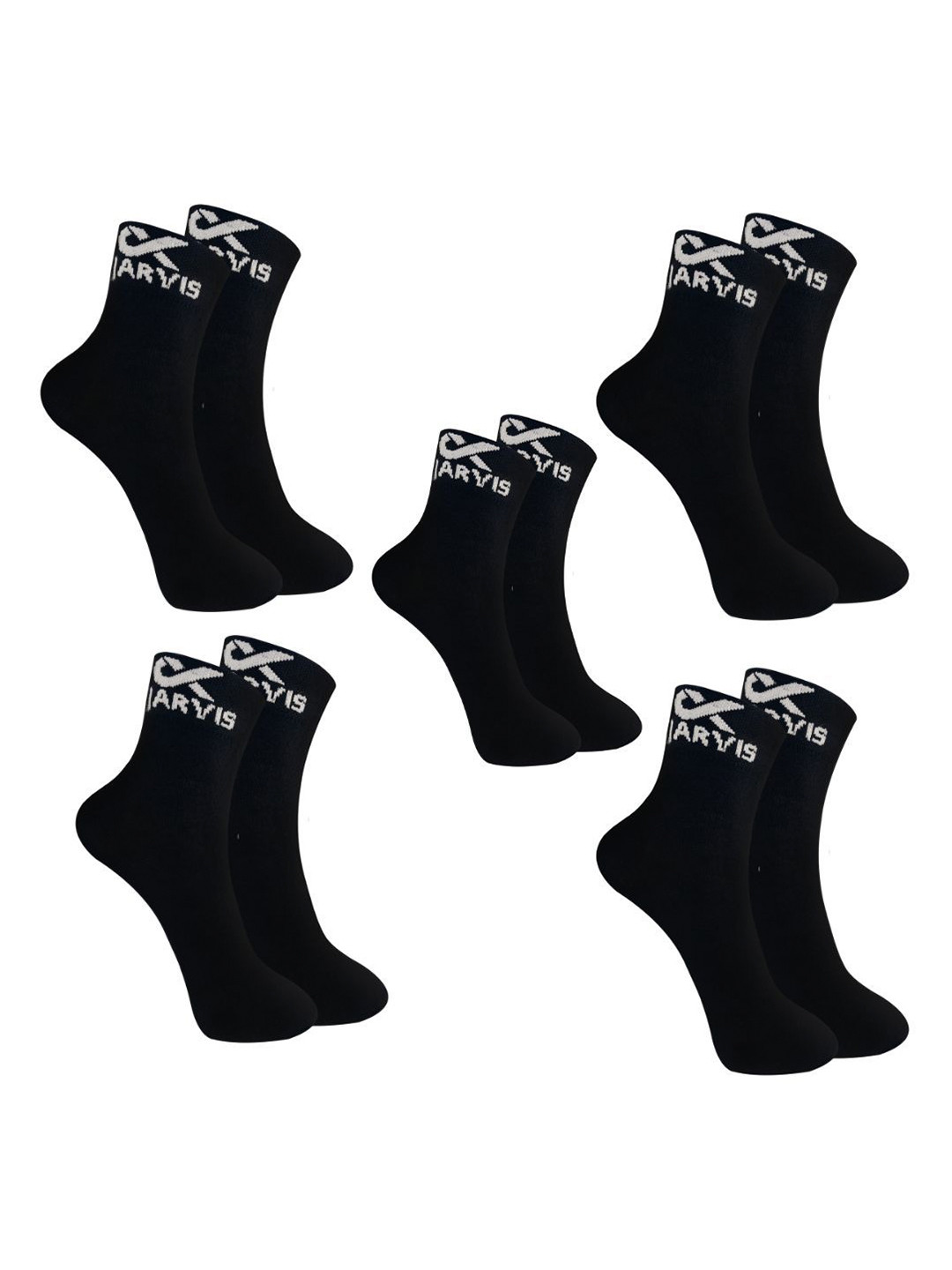 

Xjarvis Pack Of 5 Ankle-Length Socks, Black