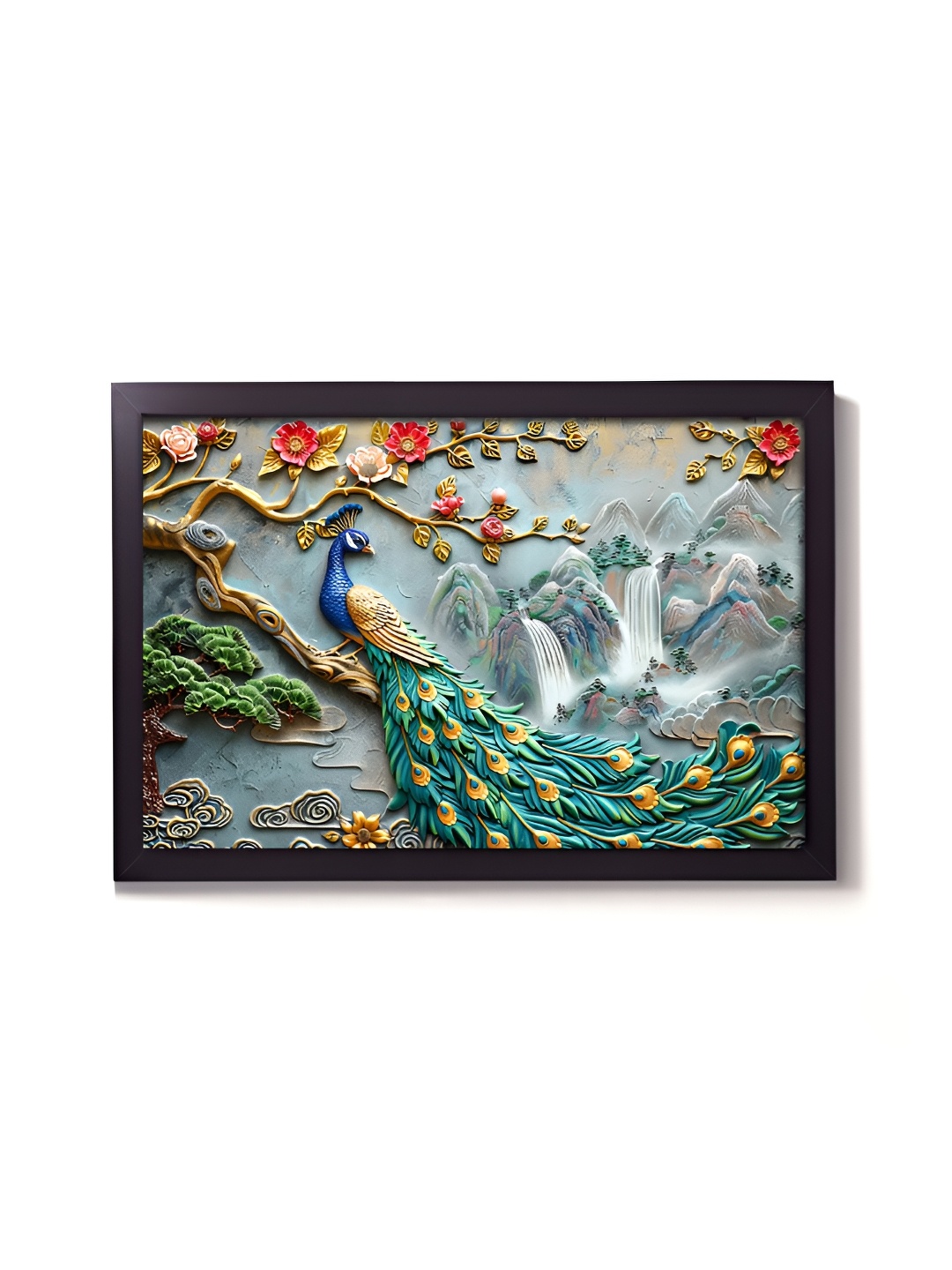 

Aura Green & Blue 1 Piece Synthetic Wood Abstract Wall Paintings