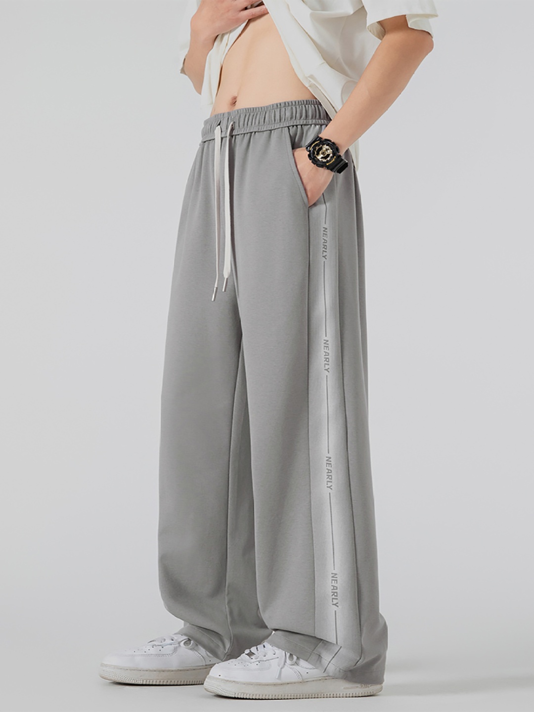 

StyleCast x Revolte Men Easy Wash Pleated Trousers, Grey