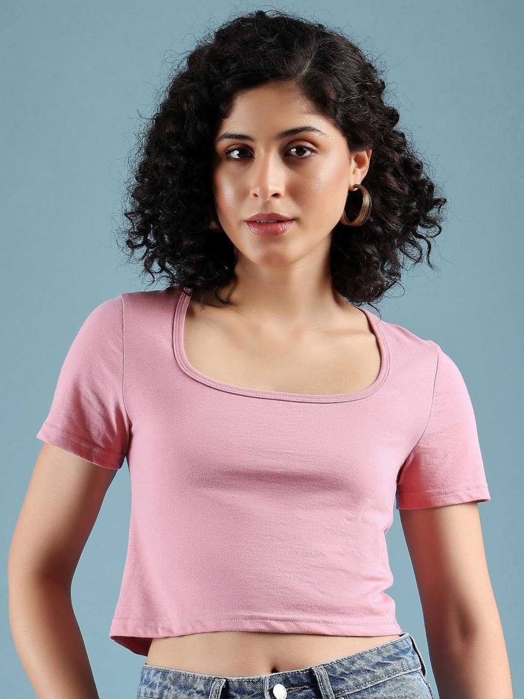 

DressBerry Women Solid Scoop Neck Cotton T-shirt, Pink