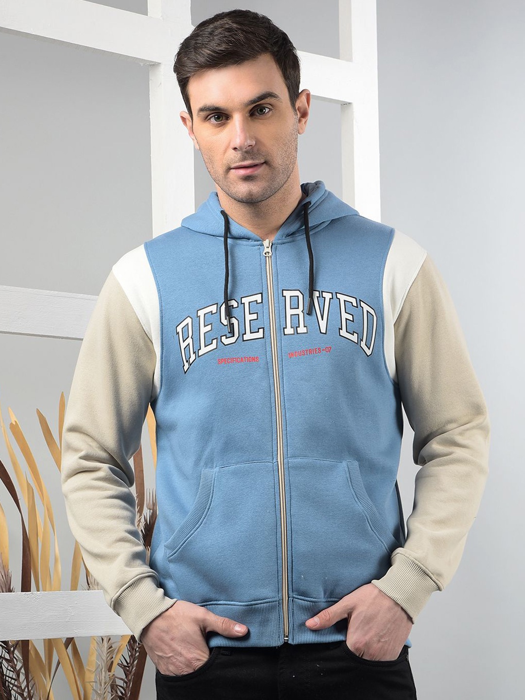 

COBB Men Cotton Hooded Sweatshirt, Blue