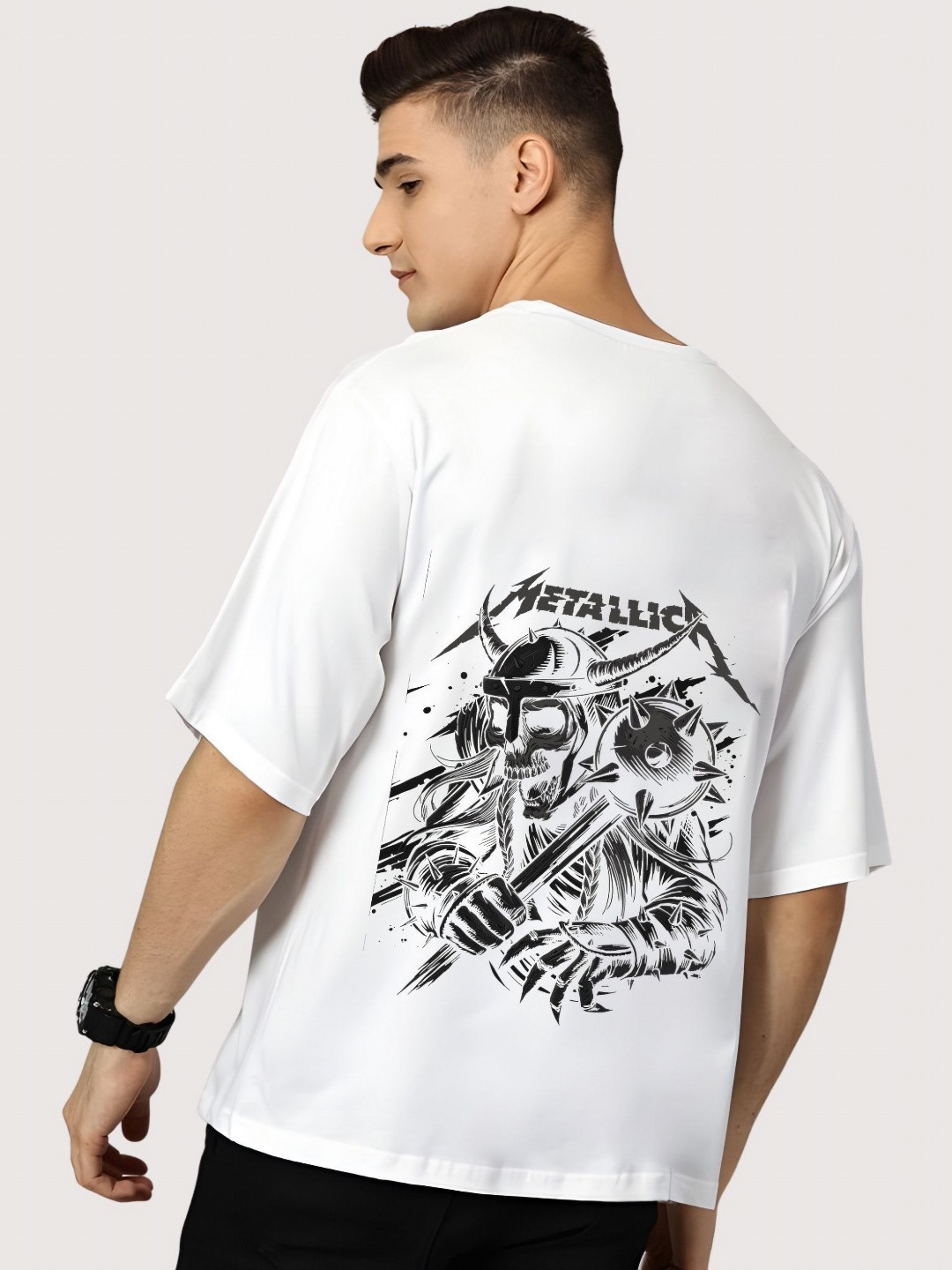 

Moda Rapido Men Drop-Shoulder Sleeves T-shirt, White