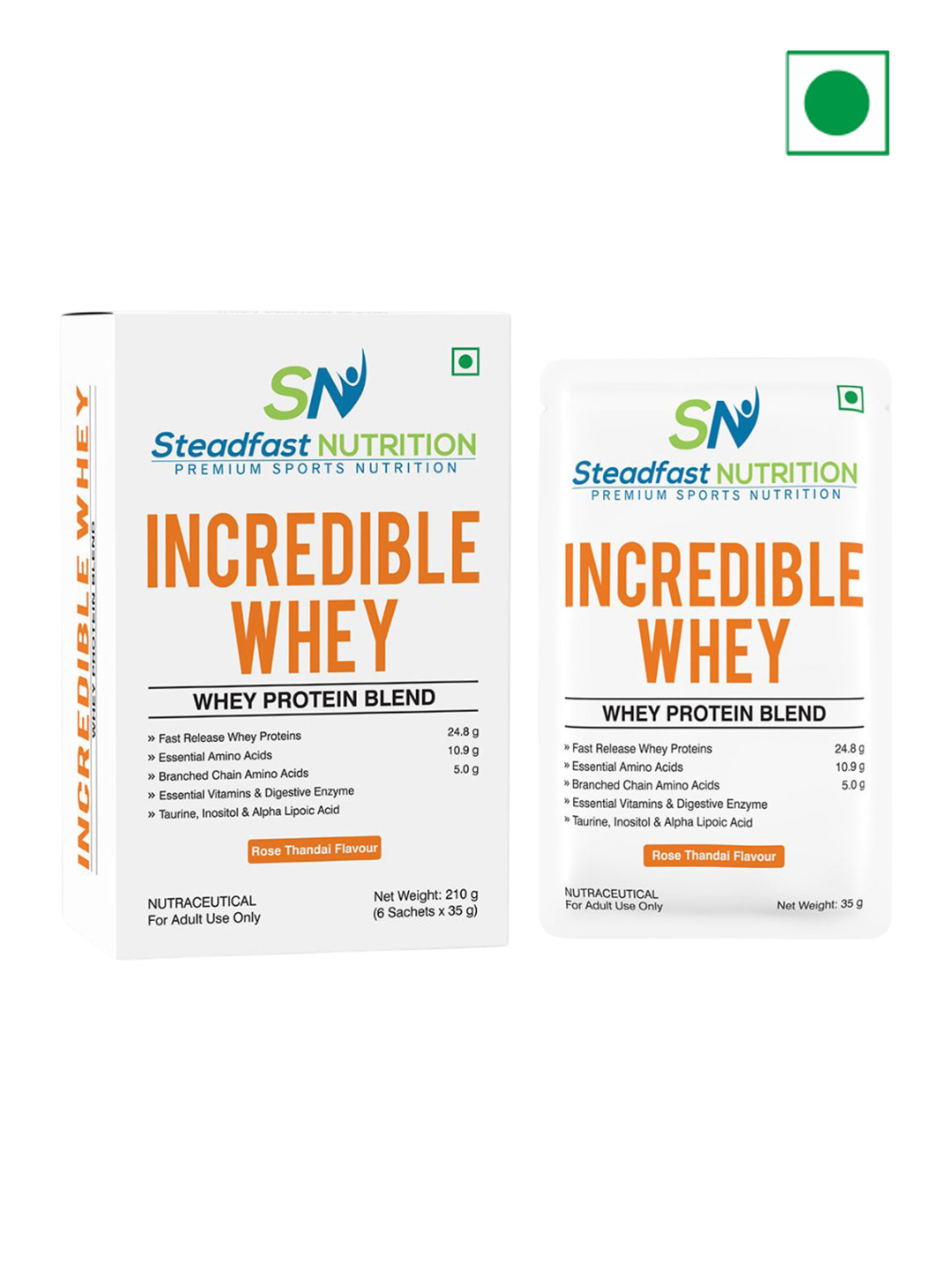 

Incredible Whey Protein Blend For An Incredible You Rose Thandai 6 Sachets 210g, White