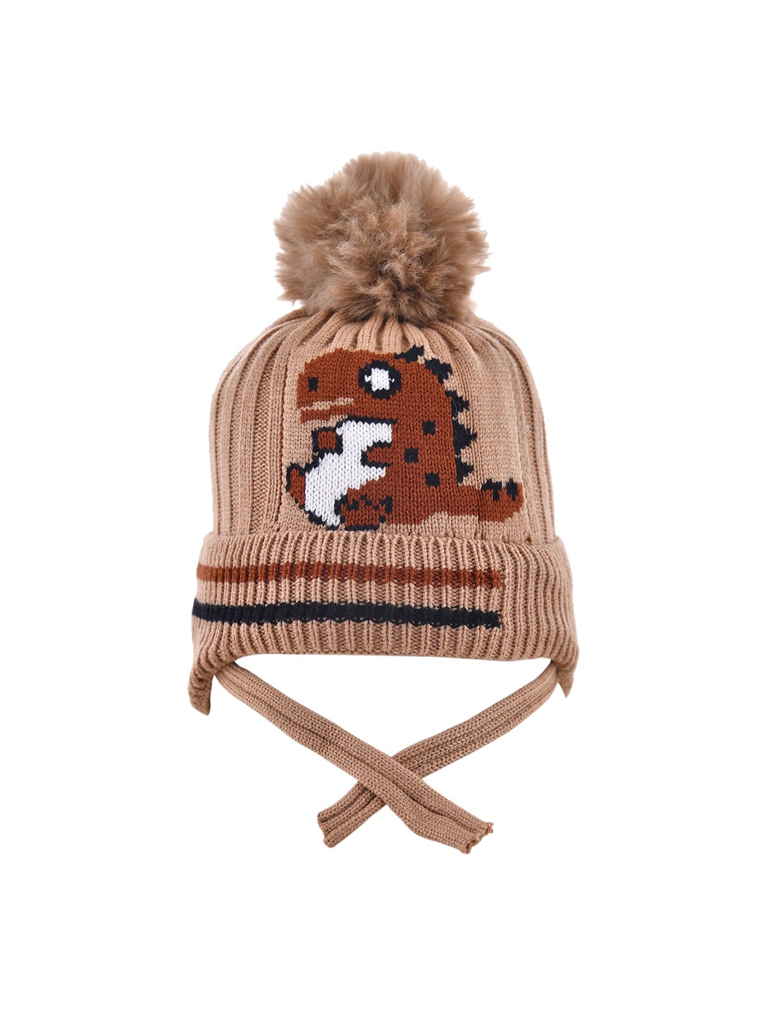 

SHOP FRENZY Unisex Kids Printed Woollen Beanie, Brown