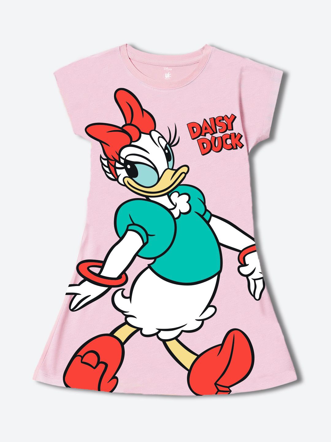 

YK Disney Girls Printed A-Line Dress, Pink